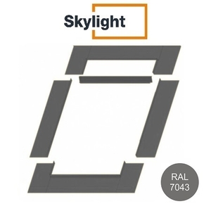 Lemování SKYLIGHT | typ P - hladká krytina  |  94 X 118 cm | barva šedá RAL 7043