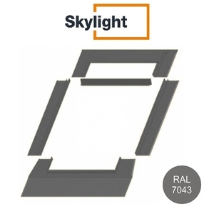 Lemování SKYLIGHT | typ F - profilovaná krytina  | 45 X 73 cm | barva šedá RAL 7043