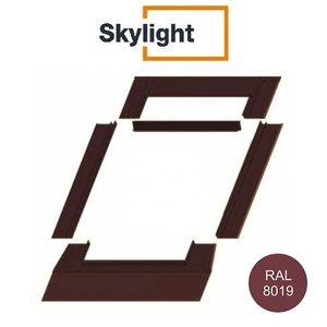 Lemování SKYLIGHT | typ F - profilovaná krytina |55 X 98 cm | barva hnědá RAL 8019 
